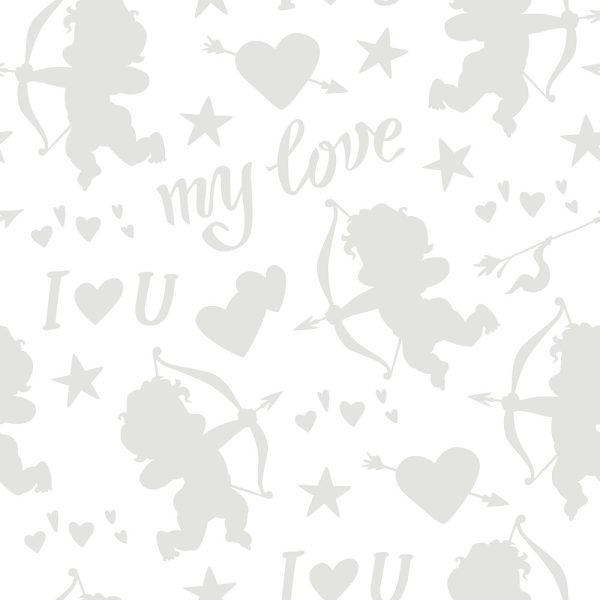 My Love Cupid Tone on Tone Fabric Hot on Sale - Image 2