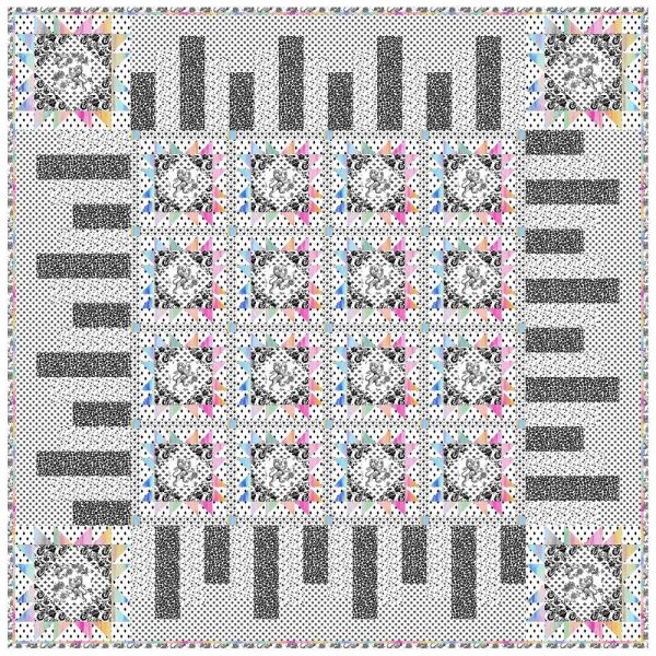 It s Not All Black and White Quilt Kit 66 1 2  x 66 1 2  For Sale