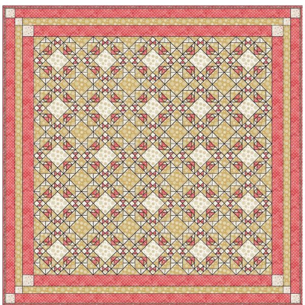 Red Grunge and Gold Christmas Quilt Kit 80  x 80  Fashion - Image 2