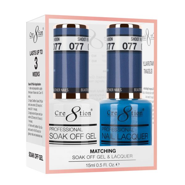 Cre8tion Soak Off Gel Matching Pair 0.5oz 077 SHOOT FOR THE MOON Sale