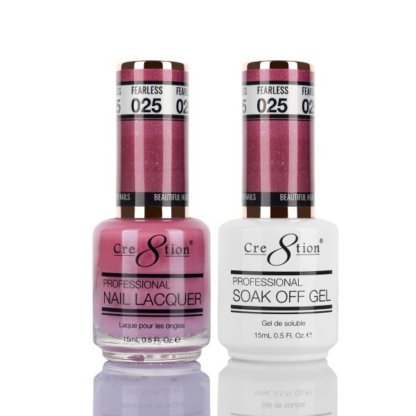 Cre8tion Soak Off Gel Matching Pair 0.5oz 025 FEARLESS (SHIMMERY) For Discount - Image 2
