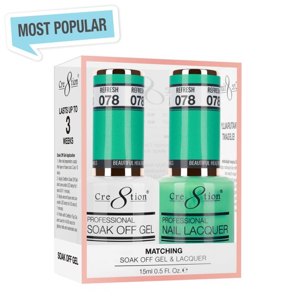 Cre8tion Soak Off Gel Matching Pair 0.5oz 078 REFRESH Cheap