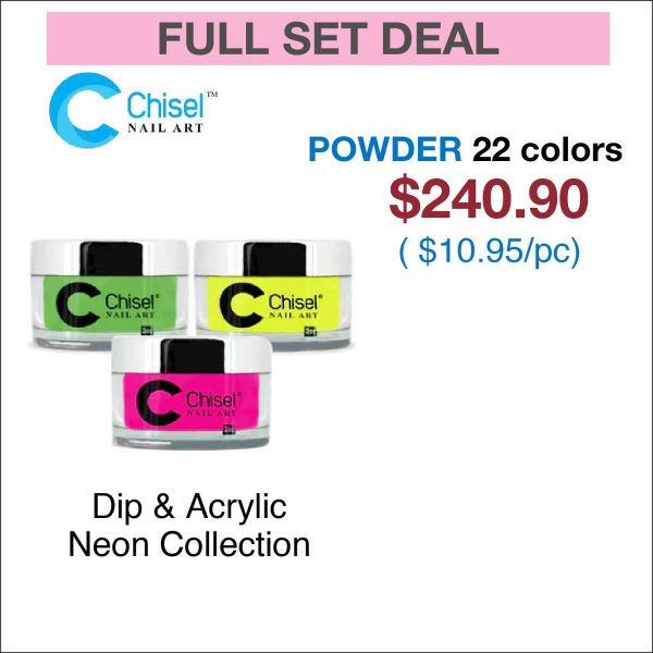Chisel Neon Dipping Powder 2oz - Full set 22 colors (#NE01 - #NE22) Online Sale