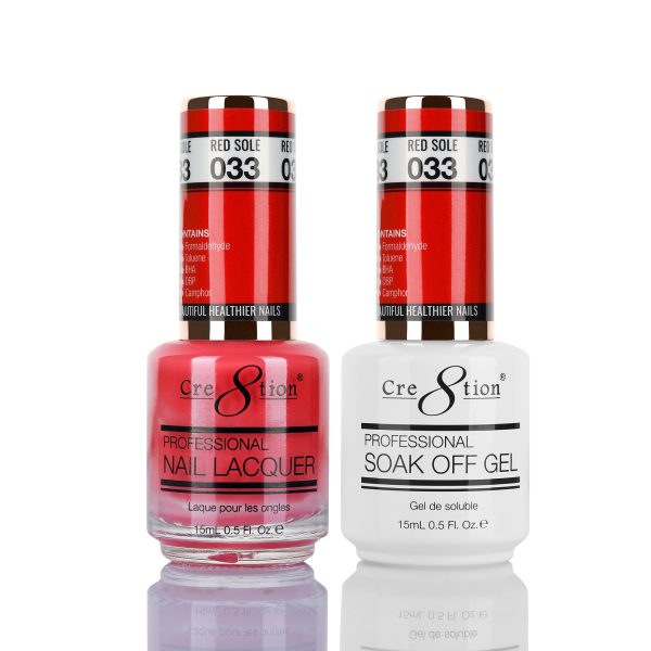 Cre8tion Soak Off Gel Matching Pair 0.5oz 033 RED SOLE For Cheap - Image 2