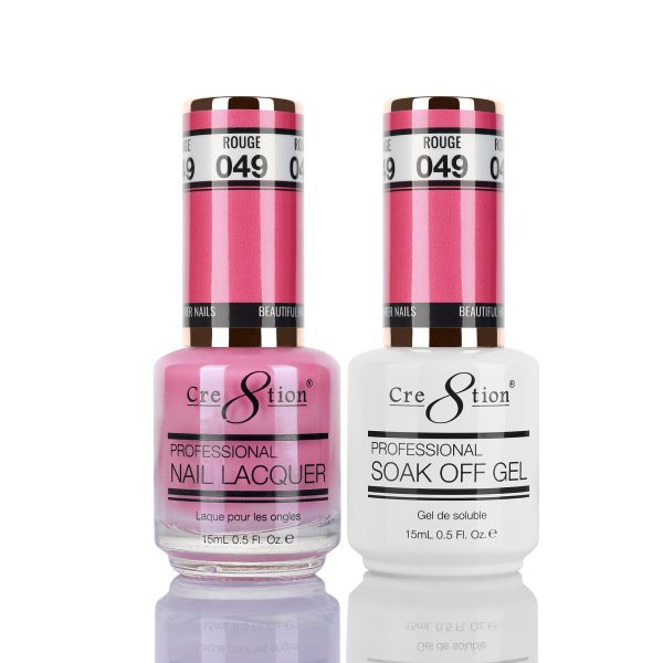 Cre8tion Soak Off Gel Matching Pair 0.5oz 049 ROUGE Hot on Sale - Image 2